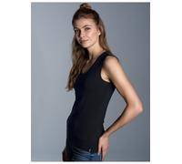 Tanktop TRIGEMA "TRIGEMA Trägershirt aus Viskose", Damen, Gr. XXL, schwarz, Single Jersey, 94% Viskose, 6% Elastan, Basic, lang, V-Ausschnitt, Tops Tanktop (797430-XXL) schwarz