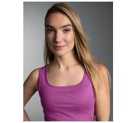 Tanktop TRIGEMA "TRIGEMA Trägershirt mit Kristallsteinen", Damen, Gr. L, pink (fuchsia), Feinripp, 95% Baumwolle, 5% Elastan, lang, Rundhals, Tops Tanktop (52601530-L) fuchsia