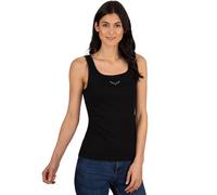Tanktop TRIGEMA "TRIGEMA Trägershirt mit Kristallsteinen", Damen, Gr. XL, schwarz, 95% Baumwolle, 5% Elasthan, Tops Tanktop (447503-XL) schwarz