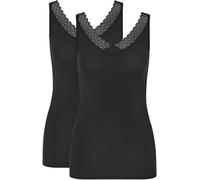 Tanktop TRIUMPH "Feel of Modal", Damen, Gr. S, schwarz, Web, Obermaterial: 87% Modal, 13% Elasthan, hüftbedeckend, Rundhals, Tops Tanktop, körpernah, weich, aus Modal-Elasthan, V-Ausschnitt (44299618-