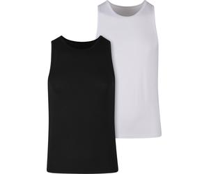 Tanktop URBAN CLASSICS "Urban Classics Bamboo Basic Tank Top 2-Pack", Herren, Gr. XL, schwarz, weiß, 95% Viskose, 5% Elasthan, unifarben, normal, Tops Tanktop (11652763-XL) schwarz, weiß