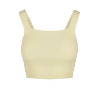 Tanktop URBAN CLASSICS "Urban Classics Damen Ladies Cropped Knit Top", Damen, Gr. 4XL, softgelb, 35% Polyacryl, 35% Viskose, 30% Polyamid, unifarben, slim fit, Tops Tanktop (52096656-4XL) softgelb