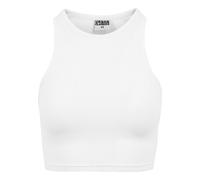 Tanktop URBAN CLASSICS "Urban Classics Damen Ladies Cropped Rib Top", Damen, Gr. 4XL, weiß, 97% Baumwolle, 3% Elasthan, unifarben, slim fit, Tops Tanktop (79476516-4XL) weiß