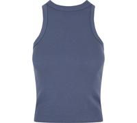 Tanktop URBAN CLASSICS "Urban Classics Damen Ladies Racer Back Rib Top", Damen, Gr. S, vintageblau, 95% Baumwolle, 5% Elasthan, unifarben, normal, Tops Tanktop (63857243-S) vintageblau