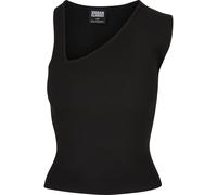 Tanktop URBAN CLASSICS "Urban Classics Damen Ladies Rib Knit Asymmetric Top", Damen, Gr. XXL, schwarz, 35% Polyacryl, 35% Viskose, 30% Polyamid, unifarben, normal, Tops Tanktop (59110933-XXL) schwarz