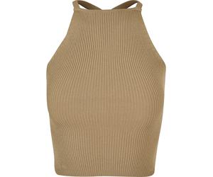 Tanktop URBAN CLASSICS "Urban Classics Damen Ladies Rib Knit Crossed Back Top", Damen, Gr. XL, unionbeige, 35% Polyacryl, 35% Viskose, 30% Polyamid, unifarben, slim fit, Tops Tanktop (73063519-XL) uni