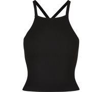 Tanktop URBAN CLASSICS "Urban Classics Damen Ladies Rib Knit Crossed Back Top", Damen, Gr. XXL, schwarz, 35% Polyacryl, 35% Viskose, 30% Polyamid, unifarben, slim fit, ohne Ausschnitt, Tops Tanktop (1