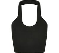 Urban Classics Damen Top Rippenstrick gekreuzter Neckholder ärmellos Schwarz 4XL
