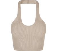 Urban Classics Ladies Rib Knit Crossed Neckholder Top in Gr. XXL in Grau