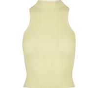 Urban Classics Ladies Short Rib Knit Turtleneck Top in Gr. L in Gelb