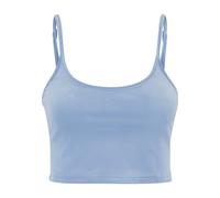 Tanktop URBAN CLASSICS "Urban Classics Ladies Short Velvet Top", Damen, Gr. XXL, powderblau, 93% Polyester, 7% Elasthan, unifarben, skinny fit, Tops Tanktop (68069266-XXL) powderblau