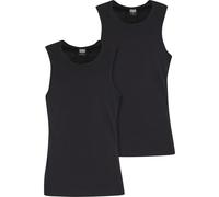 Tanktop URBAN CLASSICS "Urban Classics Ribbed Undershirt 2-Pack", Herren, Gr. XL, schwarz, schwarz, 95% Baumwolle, 5% Elasthan, unifarben, normal, Tops Tanktop (38555157-XL)