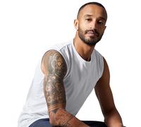 Größe XL Venti T-Shirt 2er Pack Weiss Ärmellos Unterhemd Tank Top Tailliert Geschnitten Rundhals Ausschnitt 95% Baumwolle 5% Elasthan