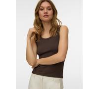 Tanktop VERO MODA "VMCHLOE SL SHORT TANK TOP NOOS", Damen, Gr. L, chocolate braun, Jersey, Obermaterial: 95% Baumwolle, 5% Elasthan, unifarben, relaxed fit normal, tiefer Rundhals, Tops Tanktop, Baumw
