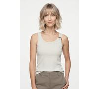 Tanktop VERO MODA "VMKIKI S/L O-NECK TOP JRS BTQ", Damen, Gr. M, beige (snow weiß), Jersey, Obermaterial: 95% Viskose, 5% Elasthan, unifarben, regular fit normal, Rundhals, Tops Tanktop, Viskosemischu