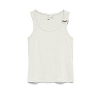 Tanktop VERO MODA "VMKIKI S/L O-NECK TOP JRS BTQ", Damen, Gr. XL, snow weiß, Jersey, Obermaterial: 95% Viskose, 5% Elasthan, unifarben, regular fit normal, Rundhals, Tops Tanktop, Viskosemischung, reg