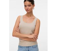 Tanktop VERO MODA "VMLULU LONG TANK TOP JRS GA NOOS", Damen, Gr. L, grau (chateau gray), Jersey, Obermaterial: 95% Baumwolle, 5% Elasthan, unifarben, regular fit normal, Rundhals, Tops Tanktop (614483