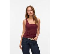 Tanktop VERO MODA "VMLULU LONG TANK TOP JRS GA NOOS", Damen, Gr. L, lila (tawny port), Jersey, Obermaterial: 95% Baumwolle, 5% Elasthan, unifarben, regular fit normal, Rundhals, Tops Tanktop, Baumwoll
