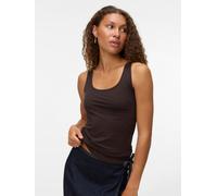 Tanktop VERO MODA "VMLULU LONG TANK TOP JRS GA NOOS", Damen, Gr. M, braun (chocolate torte), Jersey, Obermaterial: 95% Baumwolle, 5% Elasthan, unifarben, regular fit normal, Rundhals, Tops Tanktop, Ba