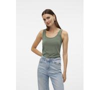 Tanktop VERO MODA "VMLULU LONG TANK TOP JRS GA NOOS", Damen, Gr. XL, grün (laurel wreath), Jersey, Obermaterial: 95% Baumwolle, 5% Elasthan, unifarben, regular fit normal, Rundhals, Tops Tanktop, Baum