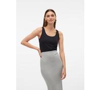 Tanktop VERO MODA "VMLULU LONG TANK TOP JRS GA NOOS", Damen, Gr. XL, schwarz, Jersey, Obermaterial: 95% Baumwolle, 5% Elasthan, unifarben, regular fit normal, Rundhals, Tops Tanktop, Baumwollmischung,