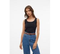 Tanktop VERO MODA "VMLULU SL TANK TOP NOOS", Damen, Gr. L, schwarz, Jersey, Obermaterial: 95% Baumwolle, 5% Elasthan, unifarben, modisch, normal, Rundhals, Tops (68401732-L) schwarz
