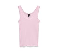 Tanktop VERO MODA "VMNANA LACE TANK TOP JRS NOOS", Damen, Gr. M, pink, a, boo, Jersey, Obermaterial: 96% Baumwolle, 4% Elasthan, unifarben, normal, Rundhals, Tops Tanktop, Baumwollmischung (54234722-M