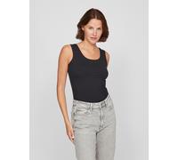 Tanktop VILA "VINORA TANK TOP - NOOS", Damen, Gr. XS, schwarz (schwarz beauty), Jersey, Obermaterial: 96% Baumwolle, 4% Elasthan, unifarben, regular fit normal, Rundhals, Tops Tanktop (19999860-XS) sc