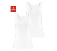 Tanktop VIVANCE "aus elastischer Baumwoll-Qualität" Gr. 36/38, weiß, Damen, Single Jersey, Obermaterial: 95% Baumwolle, 5% Elasthan, unifarben, Tops (538008-36) weiß