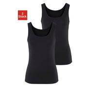 Tanktop VIVANCE "aus elastischer Baumwoll-Qualität" Gr. 40/42, schwarz, Damen, Single Jersey, Obermaterial: 95% Baumwolle, 5% Elasthan, unifarben, Tops, Topseller (787994-40) schwarz