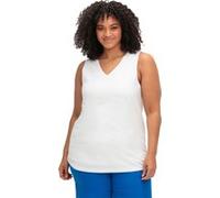 Tanktop SHEEGO, Damen, Gr. 48, weiß, 50% Baumwolle, 50% Modal, unifarben, V-Ausschnitt, Tops Tanktop (69940764-48) weiß