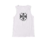 Tanktop West Coast Choppers Worn Cross Wifebeater WeißL Weiß