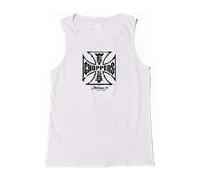 Tanktop West Coast Choppers Worn Cross Wifebeater WeißM Weiß