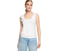 Tanktop ZERO "Damen mit Rundhalsausschnitt", Damen, Gr. 44, brilliant weiß, Rippware, Obermaterial: 5% Elasthan, 95% Baumwolle, figurbetont normal, Rundhals, Tops Tanktop, Spitze (28560611-44) brillia
