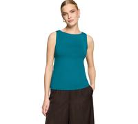 Tanktop ZERO "Damen Shirt mit U-Boot-Ausschnitt", Damen, Gr. 40, deep lagoon, Jersey, Obermaterial: 47% Modal, 47% Baumwolle, 6% Elasthan, Basic, figurbetont normal, U-Boot-Ausschnitt, Tops Tanktop, M