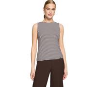 Tanktop ZERO "Damen Shirt mit U-Boot-Ausschnitt", Damen, Gr. 42, braun, weiß, Jersey, Obermaterial: 47% Modal, 47% Baumwolle, 6% Elasthan, Basic, figurbetont normal, U-Boot-Ausschnitt, Tops Tanktop, M