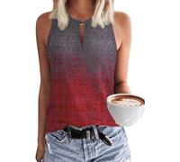 Tanmolo Damen Tank Top Ärmellos Oberteile Sommer Tanktops V-Ausschnitt Blusentop Strand Sexy Vest Top Bluse Farbverlauf, XL