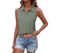 Tanmolo Damen Tank Top Sommer Tops Ärmellos Shirt,Graugrün,M