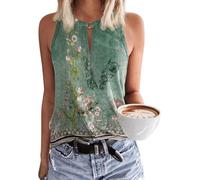 Tanmolo Tops Damen Tank Top Sommer Oberteile Neckholder Grün S