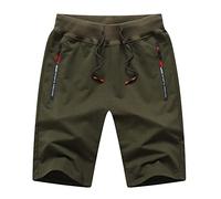 Tansozer Kurze Hosen Herren Shorts Herren Sommer Sport Sweatshorts Gym Shorts Jogginghose Herren Kurz Sweat Kurze Hose Männer Jersey Jogging Bermuda Shorts Grün M
