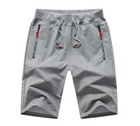 Tansozer Kurze Hosen Herren Sommer Sport Sweatshorts Gym Shorts Jogginghose Kurz Sweat Männer Jersey Jogging Bermuda Shorts Dunkelgrau L