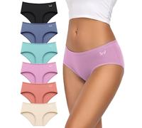 TANSTC Baumwoll Hipster Slips Damen 6er-Pack, Niedrige Taille, Atmungsaktive Sportunterwäsche - Damen Unterwäsche M