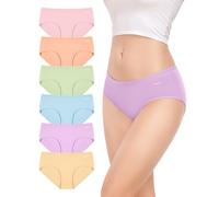 TANSTC Damen Slips Mehrpack, 6X Baumwoll Slip Hipster Sportunterwäsche