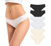 TANSTC Damen Unterhosen Nahtlose Damenunterwäsche Schlüpfer Stretch Unterwäsche Frauen Unsichtbare Brazilian Slip Damen Pantys Hipster Atmungsaktiv Unterhosen Damen Sportunterwäsche 6er Pack L
