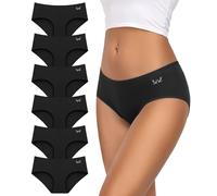 TANSTC Unterhosen Damen Baumwoll, Unterwäsche Frauen Hipster Slips 6er-Pack