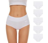 TANSTC Unterhosen Damen Unterwäsche Weich Baumwolle, 5er Pack Unterwäsche Frauen, Stretch Hohe Taille Panties Damen, Atmungsaktive Sexy Slip Damen, Hipster Damen Tochter Als Geschenk Erhältlich, S