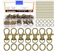 Tanstic 125 Stück Schlüsselanhänger Kit, Swivel Lanyard Karabinerhaken Schlüsselkette mit Ringen Jump Rings für Schlüsselanhänger, Schmuck machen und Handwerk (Bronze)