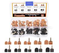 Tanstic 30 Pairs Women's High Heel Shoes Replacement Tips Pin, 9x9mm, 9x10mm, 10x10mm, 10x11mm, 10.5x12.5mm Black Beige High Heel Shoe Tips - 2.4mm/0.09” Pin Diameter