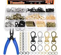 Tanstic 321 Stück Schlüsselanhänger Kit, Swivel Lanyard Karabinerhaken Schlüsselkette mit Ringen Jump Rings für Schlüsselanhänger, Schmuck machen und Handwerk
