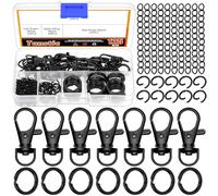 Tanstic Keychain Making Kit Swivel Snap Hook Key Chain Ring Jump Rings for Key Chain, Jewelry Making and Crafts (Black)